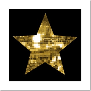 Gold Yellow Disco Ball Shiny Star Posters and Art